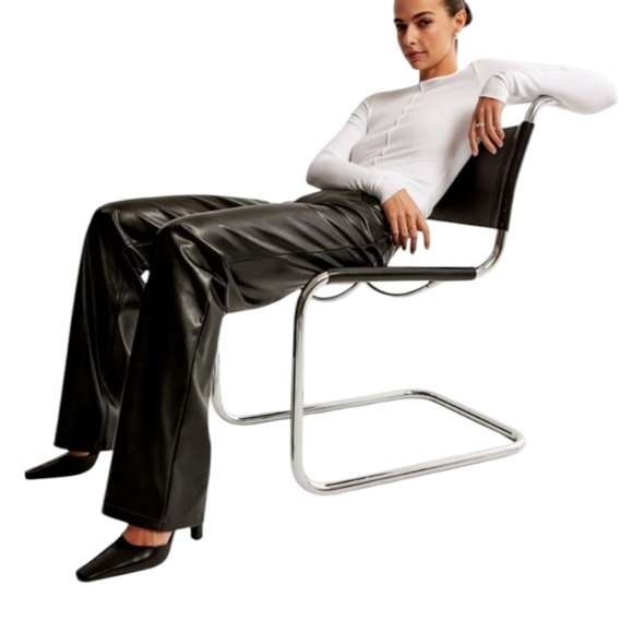 Abercrombie & Fitch Black Leather Pants - Picture 6 of 8